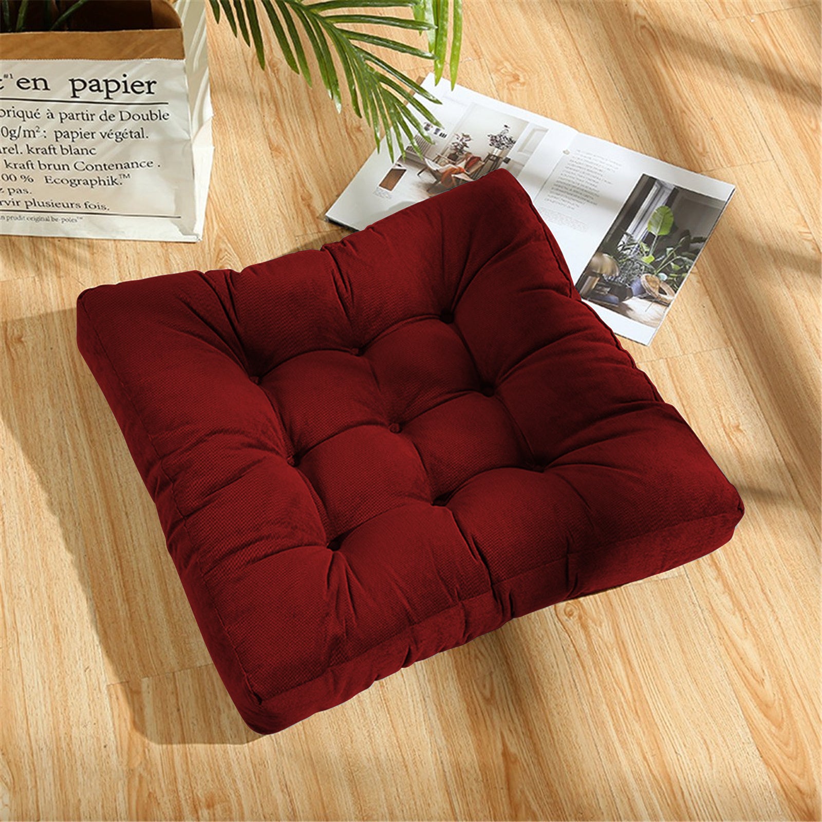 Tufted floor outlet cushion couch