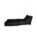 Leather Foldable Bean Bag - Black