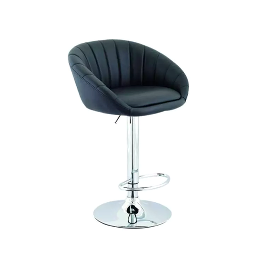 Gloria Black Leather Bar Stool