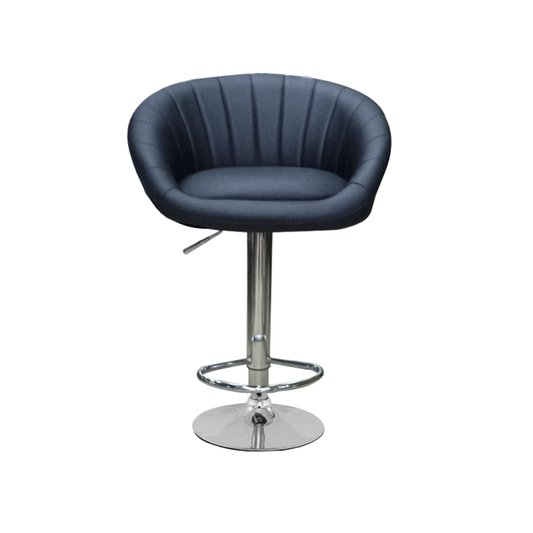 Gloria Black Leather Bar Stool