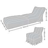 Leather Foldable Bean Bag - Black