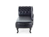 Left Hand Chaise Longue Faux Leather Black NOMZ