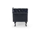 Left Hand Chaise Longue Faux Leather Black NOMZ