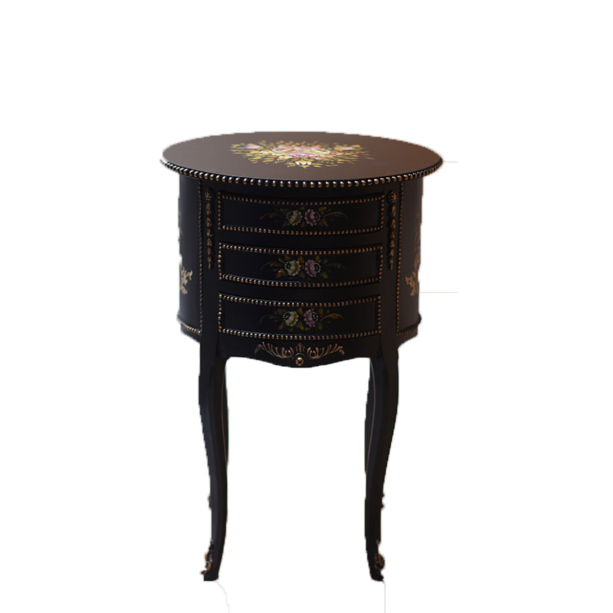 Round Nesting Table With Drawers