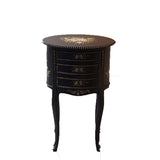 Round Nesting Table With Drawers