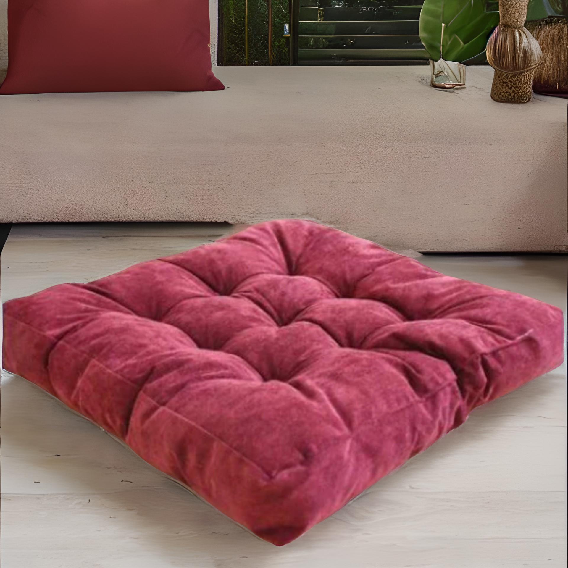 Pink velvet floor cushion sale