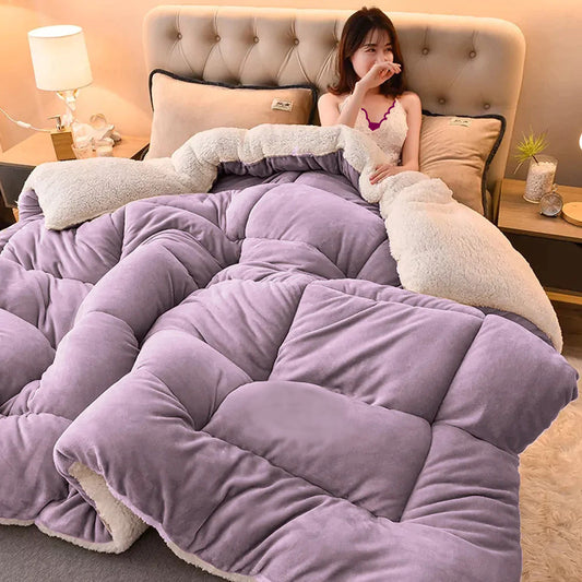 Viola Quilted Fleece Sherpa Blanket –