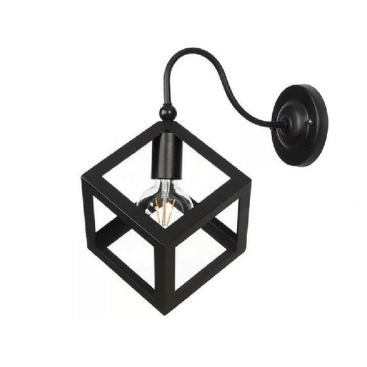 New Black Square Cube Wall Mounted Lamp