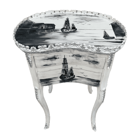 White Ocean Accent Table