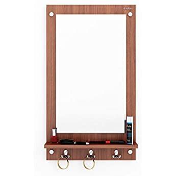 Lucrative Wall Mirror with Shelf & Hanging Hooks